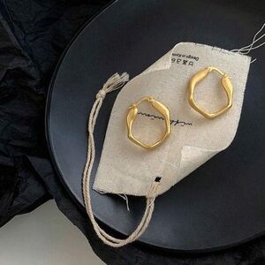Gold Twisted Hoop Earrings